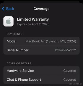 Apple MacBook Air 13" čip M3 8GB 256GB Apple Care do apríla - 2
