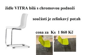 prodám židle VITRA se zeleným potahem a chromovou podnoží - 2