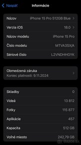 Predám iPhone 15 Pro 512GB Blue titan - 2