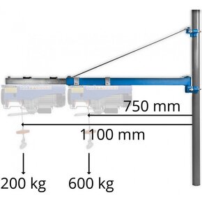 Güde Otočné rameno pre lanový navijak 1200 100-600 kg - 2