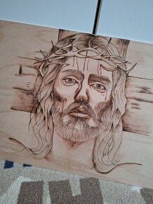 Ježiš A2  -  pyrografia - 2