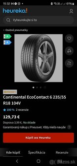 Letne pneumatiky 235/55 r18 Continental EcoContact 6 dot2024 - 2