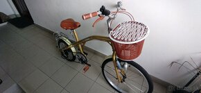 Predám bicykel 24" predné kolesá a 16" zadné kolesá, zlatá m - 2