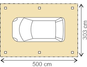 Prakticky pristresok na auto dreveny velkost 302 x 500 cm - 2