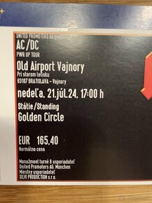 Predám jeden lístok na AC/DC na 21.7.2024 - 2