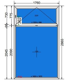 Predám nové plastové okno Salamander 1760 x 2865 mm ANTRACIT - 2