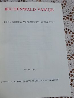 Buchenwald varuje, 1.vydanie 1962 - 2