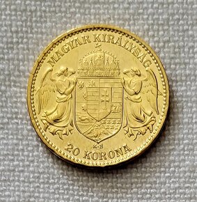 Zlatá uhorská 20 koruna FJI, 1915 kb, lepší ročník - 2