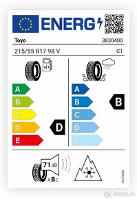 Predam zimne pneumatiky Toyo 215/55R17 - 2