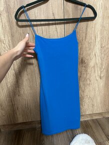 Modré krátke obtiahnuté šaty - 2