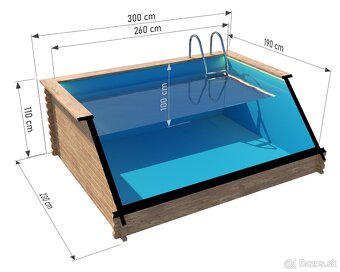 Drevený bazén 3 x 2 metre s polypropylénovým vložkom (Termo - 2