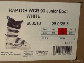 NOVÉ lyžiarky HEAD Raptor WCR 90 Jr., veľkosť 28/28,5 - 2