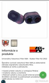 Univerzalny šport filter K&N na motorku - 2