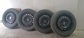 Predám komplet pneumatiky na plechových diskoch 155/65 R14 - 2