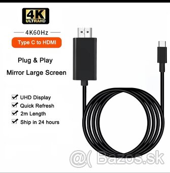 Kabel HDMI na C, 2m - 2