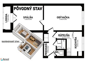 Na predaj 2-izb. byt s veľkým potenciálom - 2