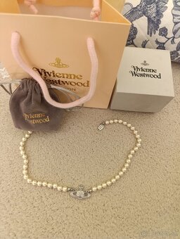 Vivienne Westwood náhrdelník- Mini bas relief pearl choker - 2