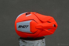 prilba helma oranžová fluo biela shot - 2