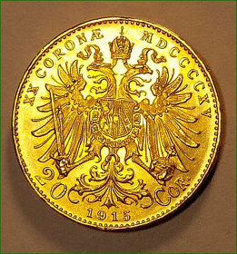 František Jozef I. zlatá minca, 20 koruna 1915 (mince) - 2