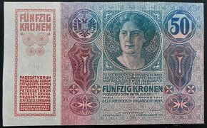 50 KORÚN ROK 1914 RU - KOLOK ČSR  ROK 1919 - VEĽMI VZÁCNA - 2