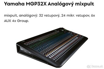 Yamaha MGP32X Analógový mixpult + case - 2