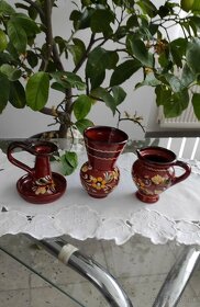 Keramický set - váza, svietnik a džbán - 2