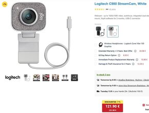 Logitech C980 StreamCam, White Webcam - 2