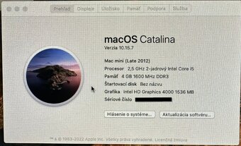 Mac mini (koniec roka 2012) Intel Core i5 - macOS Catalina - 2