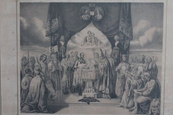 Litografia 1858 - krst syna Cisára Franz Josef I. Rudolfa - 2