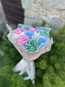 Satenove kvety - PASTEL BOUQUET - 2