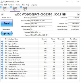 Predám 2.5" HDD WD5000LPVT - 2