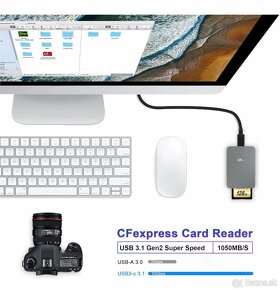 NOVÝ CFexpress Card Reader, USB 3.1 Gen 2 10Gbps Type B - 2