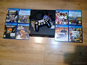 Playstation 4 SLIM + volant, pedále + hry - 2