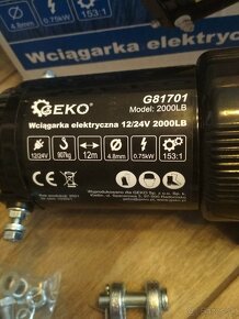 Elektrický naviják GEKO 12 V ,2000 libier (906kg)-nový - 2