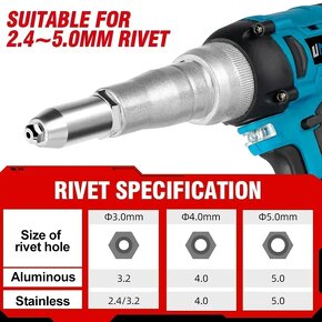 Aku nitovacka na batérie,, MAKITA 18 V,, - - 80€ - 2