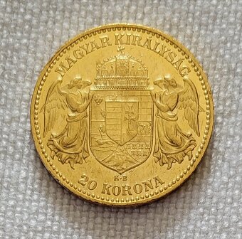 PREDANÁ Zlatá uhorská 20 koruna FJI, 1902 kb - 2