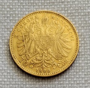 PREDANÁ Zlatá rakúska 10 koruna FJI, 1896 bz - 2