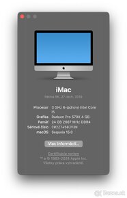 Predám iMac 27” 2019, i5, 24gb ram, 1tb - 2