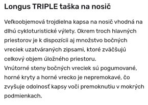 Taška na nosič LONGUS triple + pláštenka - 2