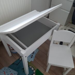 Detský stolik v55š60xh45 a stolička biela Ikea - 2