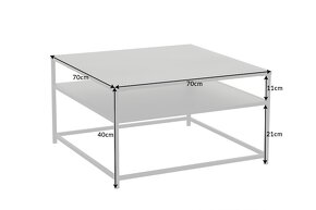 Pozor čítaj - Konferenčný stolík Dura Steel 70cm čierny - 2