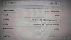 Predám notebook Lenovo Thinkpad X230 - 2