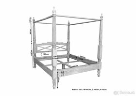 Postel z akacioveho dreva Cambridge 140 x 200 - 2