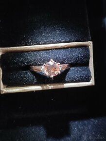 Prsteň z ružového zlata s morganitom a diamantom - 2