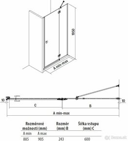 Sprchové dvere 90cm Jika - 2