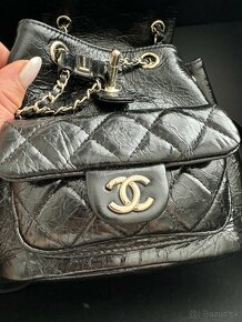 Chanel čierna kožená kabelka, vak  1:1 - 2