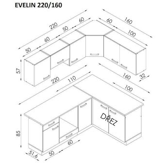Rohová kuchynská linka - Nová ešte Zabalená - 2