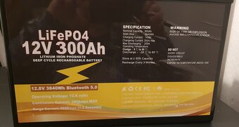 Lifepo4 12V/300AH, Bms 200A, 8000 cyklov - 500e - 2