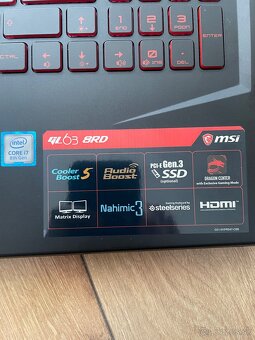 Notebook MSI GL63 8RD - 2