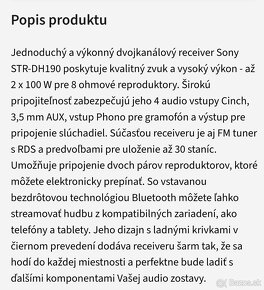 Predám sony STR-DH190 hifi zosilnovač - 2